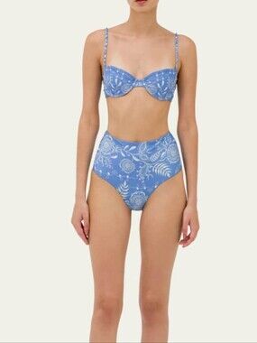 Aqua By Aqua Bendita Magenta Floritura Bikini Bottoms Size S